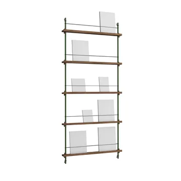 Magazine Shelving avisstativ - Røkt eik-pine green, 85x180x7 cm, MS.180.1 - MOEBE