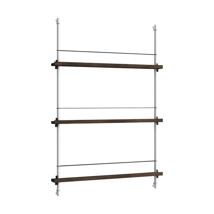 Magazine Shelving avisstativ - Røkt eik-rustfritt stål, 85x115x7 cm, MS.115.1 - MOEBE