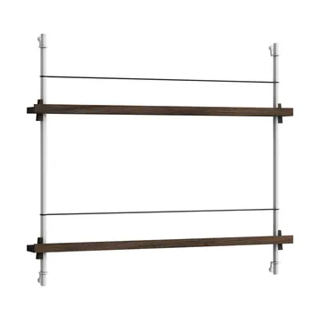 Magazine Shelving avisstativ - Røkt eik-rustfritt stål, 85x65x7 cm, MS.65.1 - MOEBE