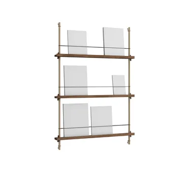 Magazine Shelving avisstativ - Røkt eik-warm grey, 85x115x7 cm, MS.115.1 - MOEBE