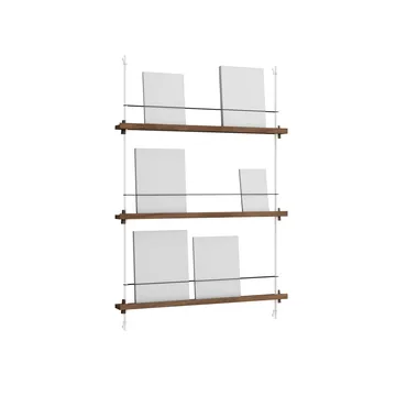 Magazine Shelving avisstativ - Røkt eik-white, 85x115x7 cm, MS.115.1 - MOEBE
