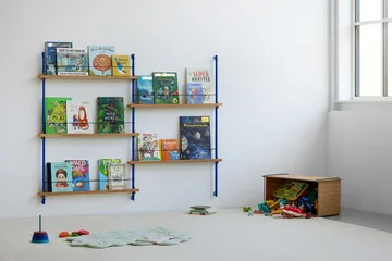 Magazine Shelving avisstativ - Røkt eik-white, 85x180x7 cm, MS.180.1 - MOEBE