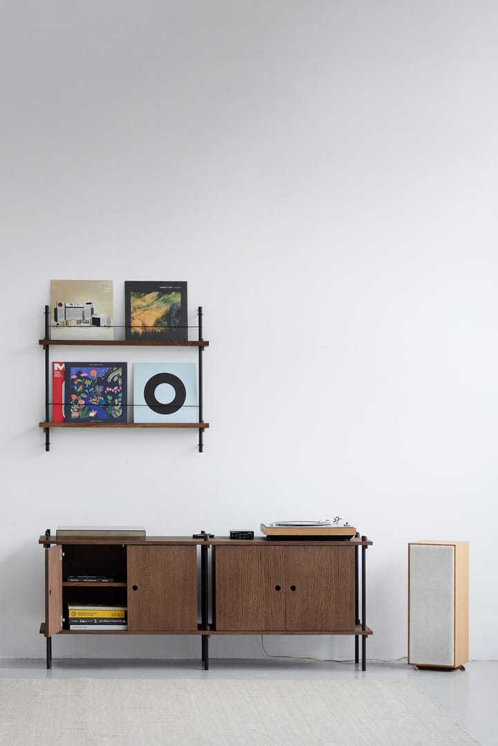 Moebe avisholder, Smoked oak-black MOEBE