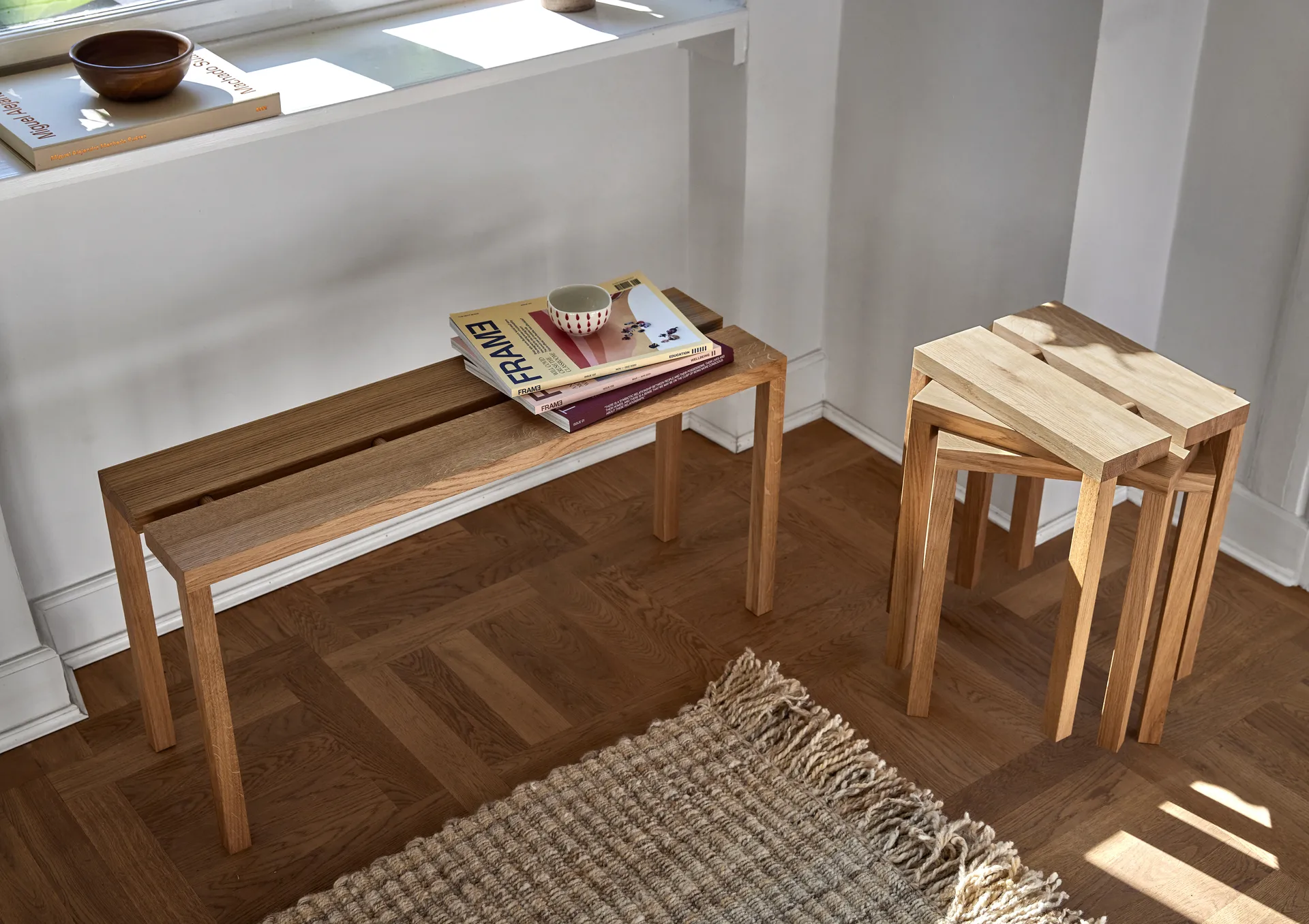 Moebe Peg benk 90 x 27,5 x 44 cm, Eik MOEBE