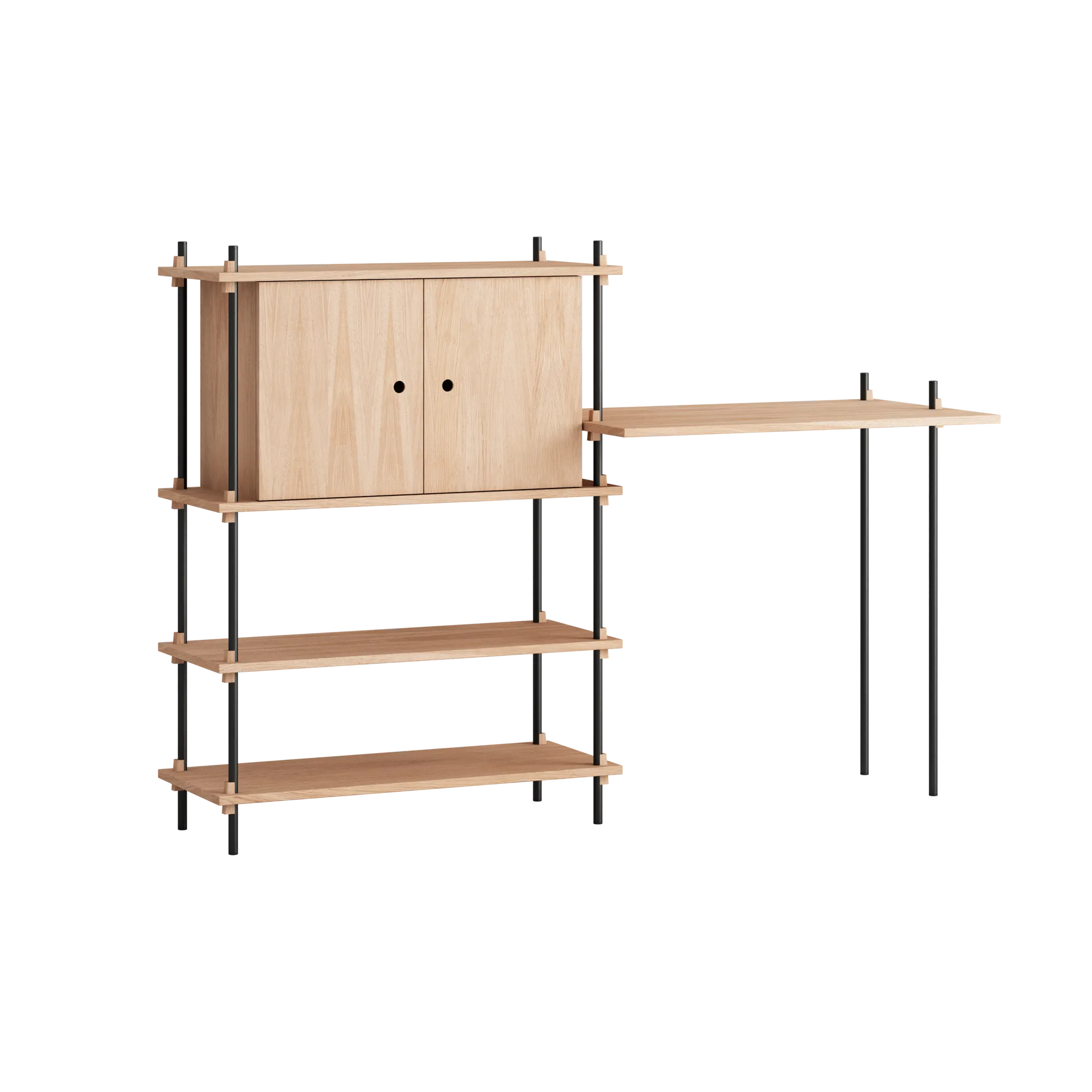 Moebe shelving system s.115.2.D, Eik-svart MOEBE