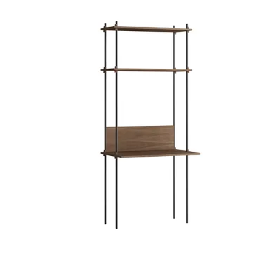 Moebe shelving system s.200.1.D - Røkt eik-svart - MOEBE