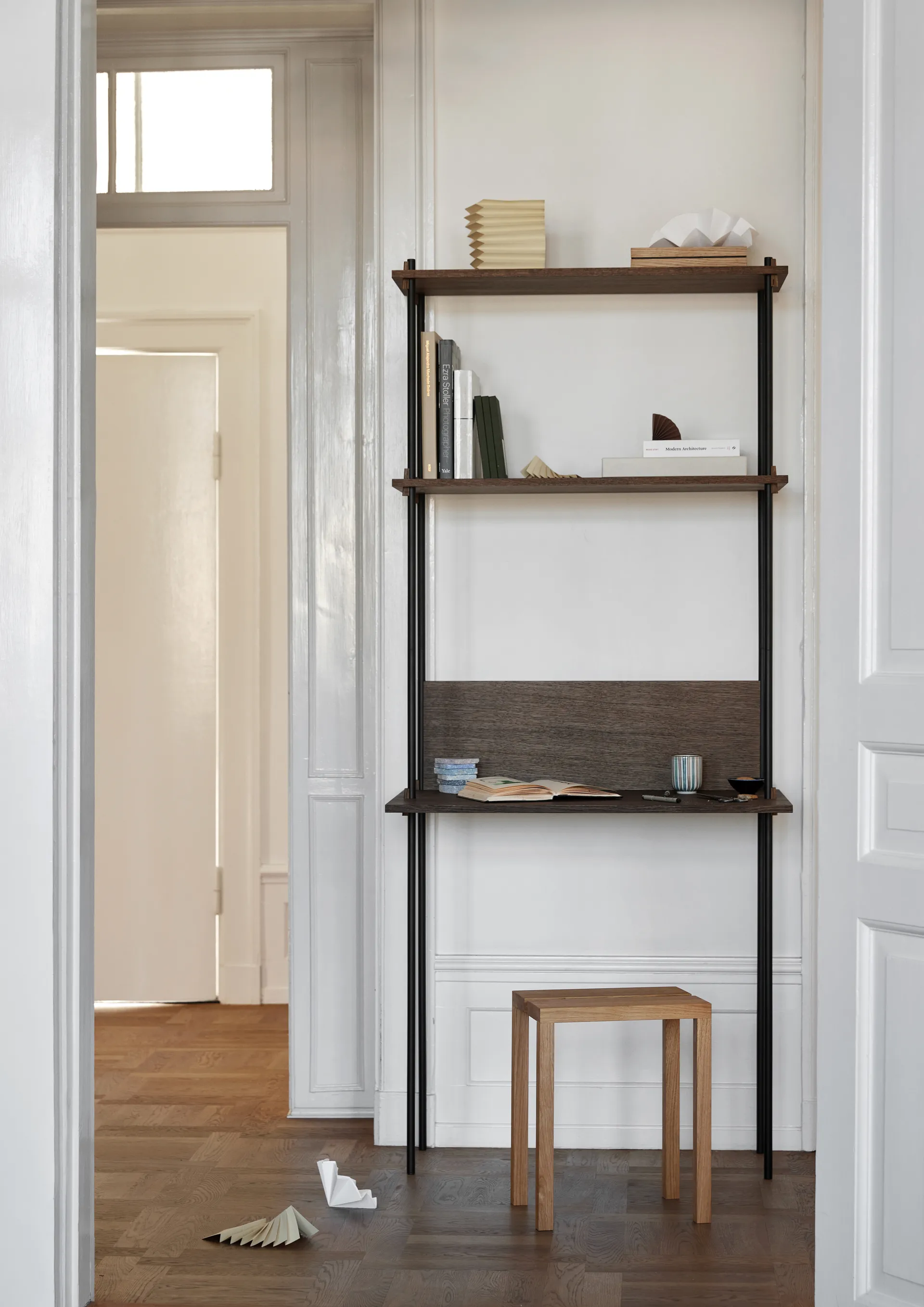 Moebe shelving system s.200.1.D, Røkt eik-svart MOEBE