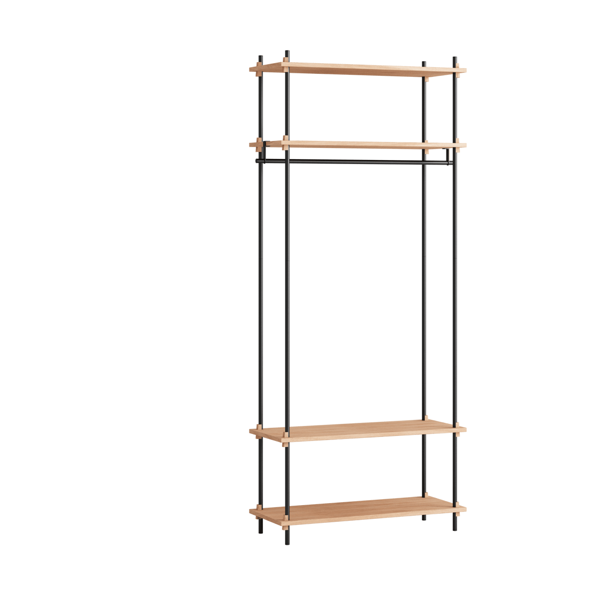Moebe shelving system s.200.1.F Eik-svart | Skandinavisk Design | Hyller & Hyllesystem | Brun