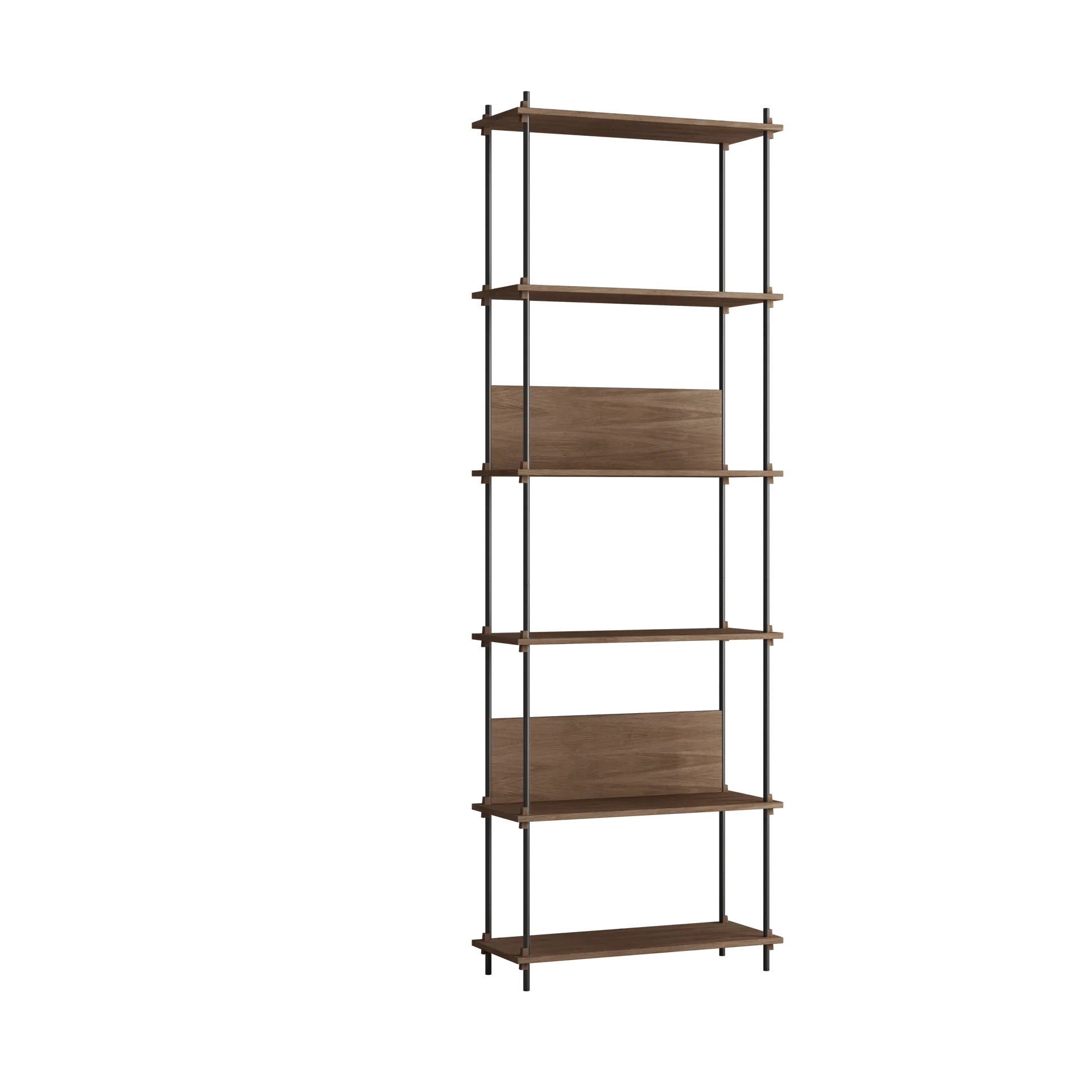 Moebe shelving system s.255.1.A, Røkt eik-svart MOEBE