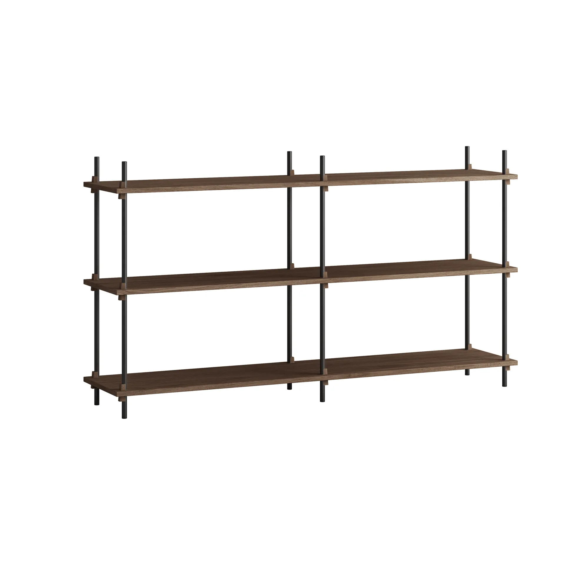 Moebe shelving system s.85.2.B, Røkt eik-svart MOEBE