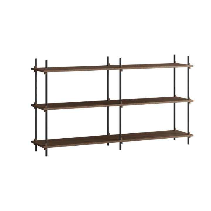 Moebe shelving system s.85.2.B - Røkt eik-svart - MOEBE