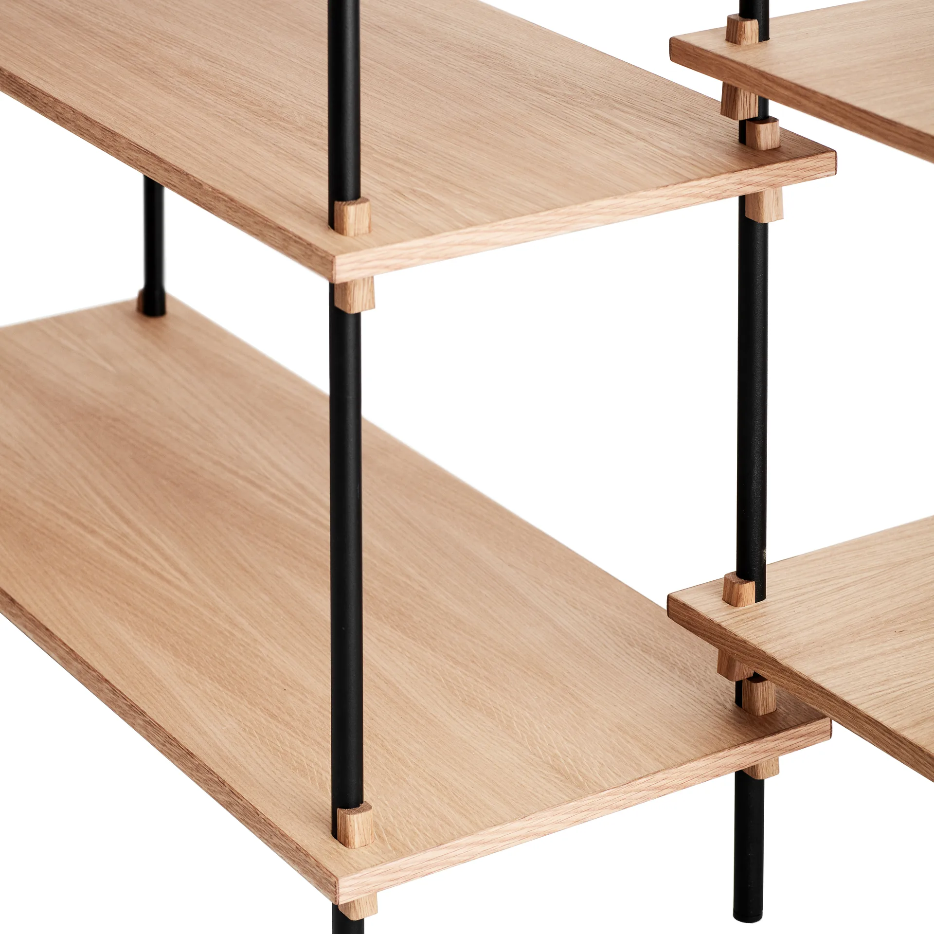 Moebe shelving system tall double, Oak MOEBE