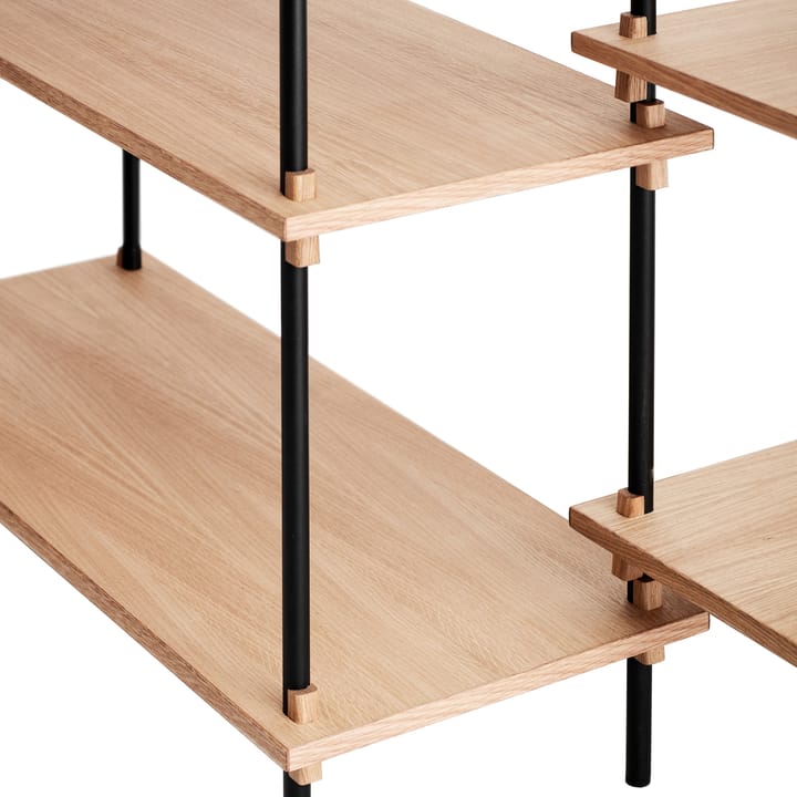 Moebe shelving system tall double, Oak MOEBE