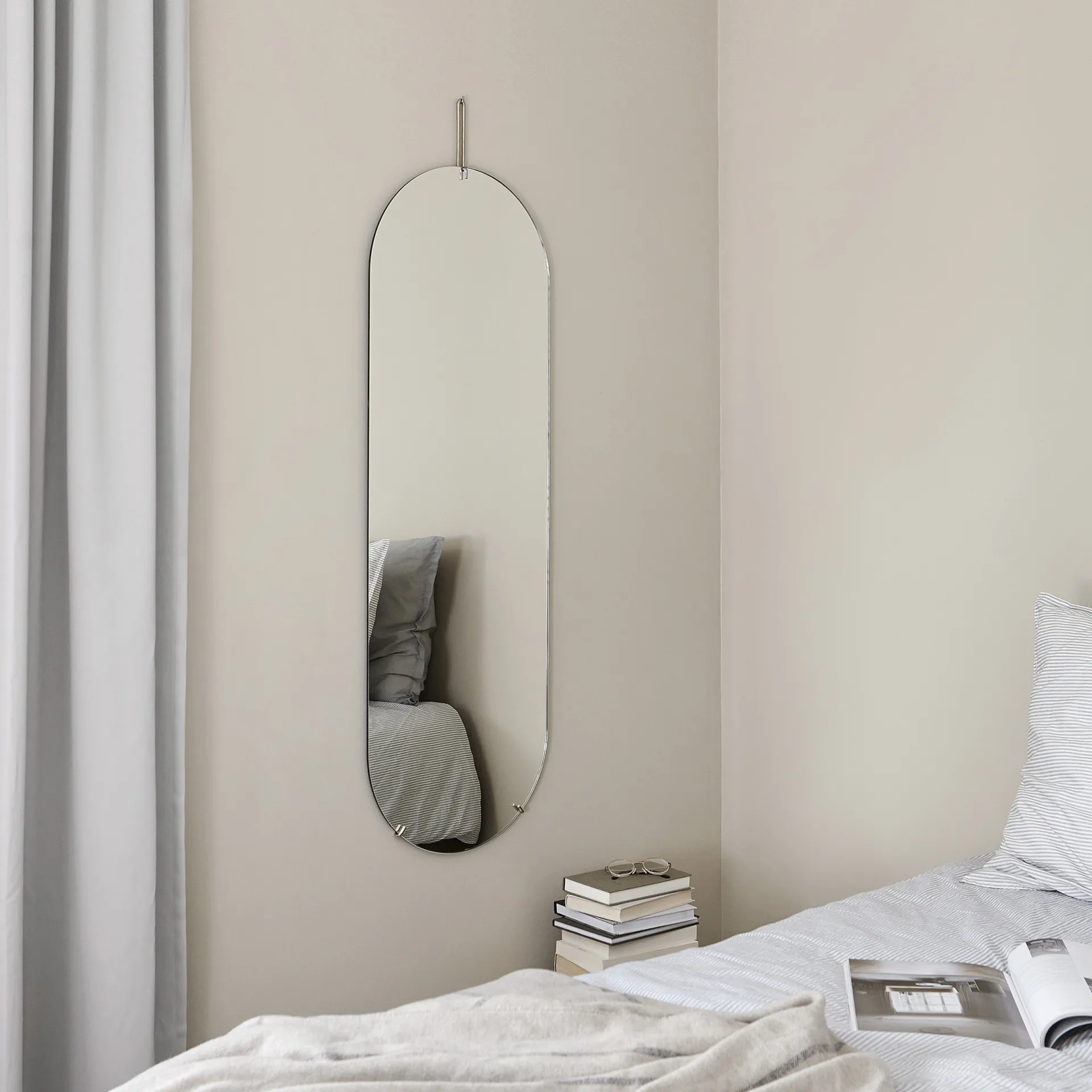 Moebe veggspeil 133 cm, Stainless steel MOEBE