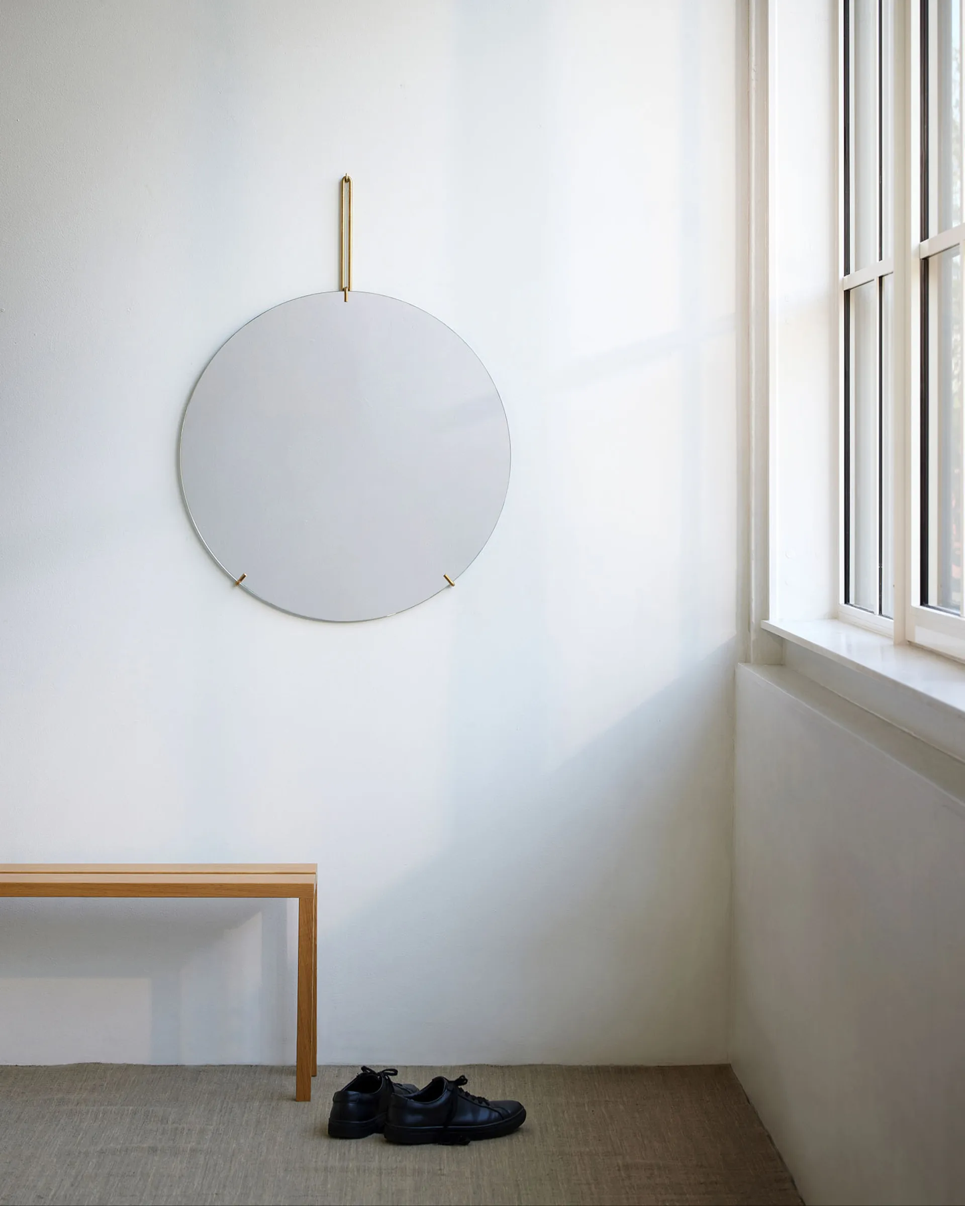 Moebe veggspeil Ø70 cm, Stainless steel MOEBE