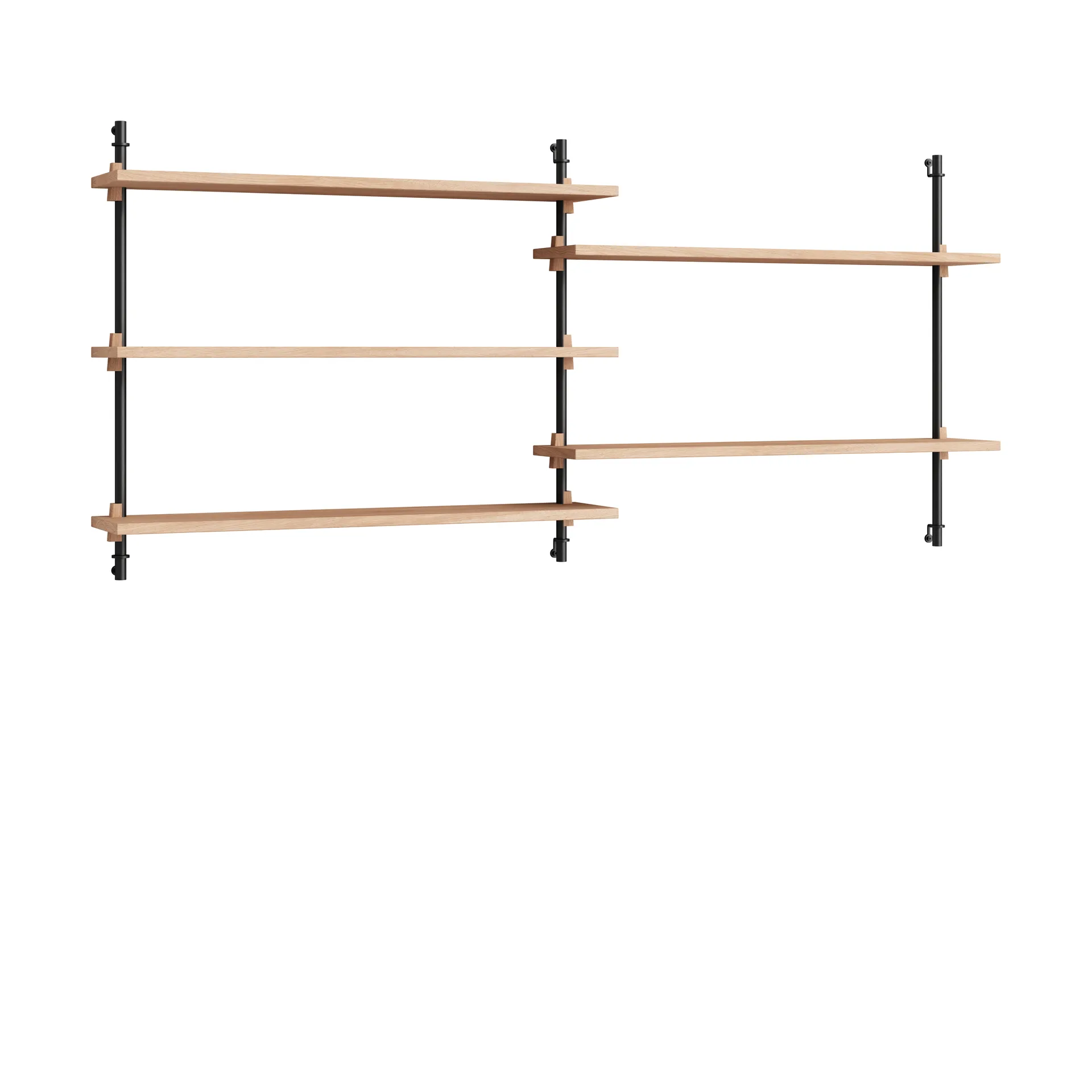 Moebe wall shelving ws.65.2.B, Eik-svart MOEBE