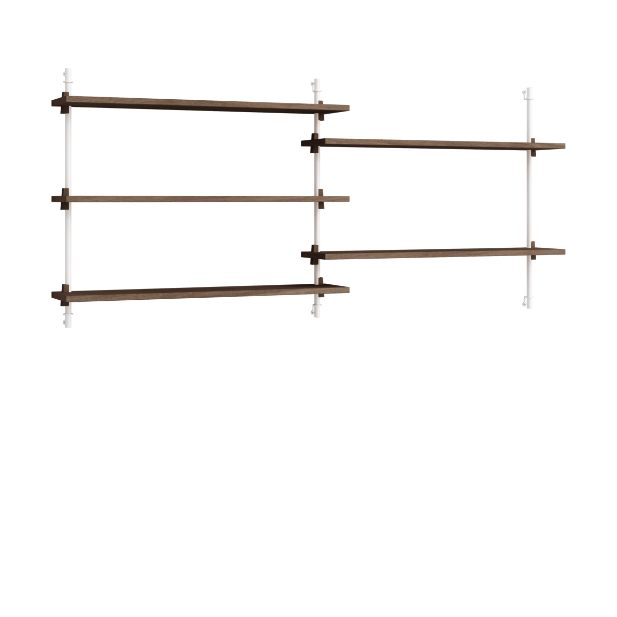 MOEBE Moebe wall shelving ws.65.2.B Røkt eik-hvit
