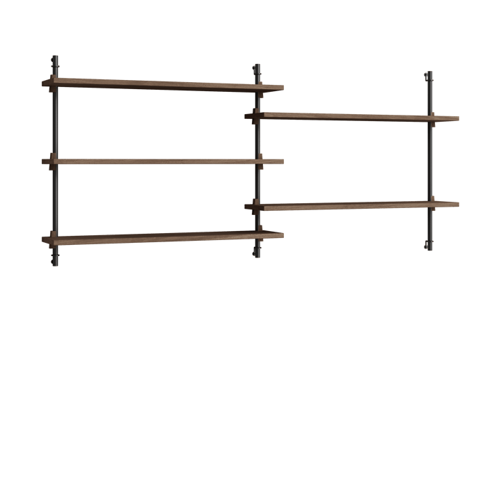 Moebe wall shelving ws.65.2.B - Røkt eik-svart - MOEBE