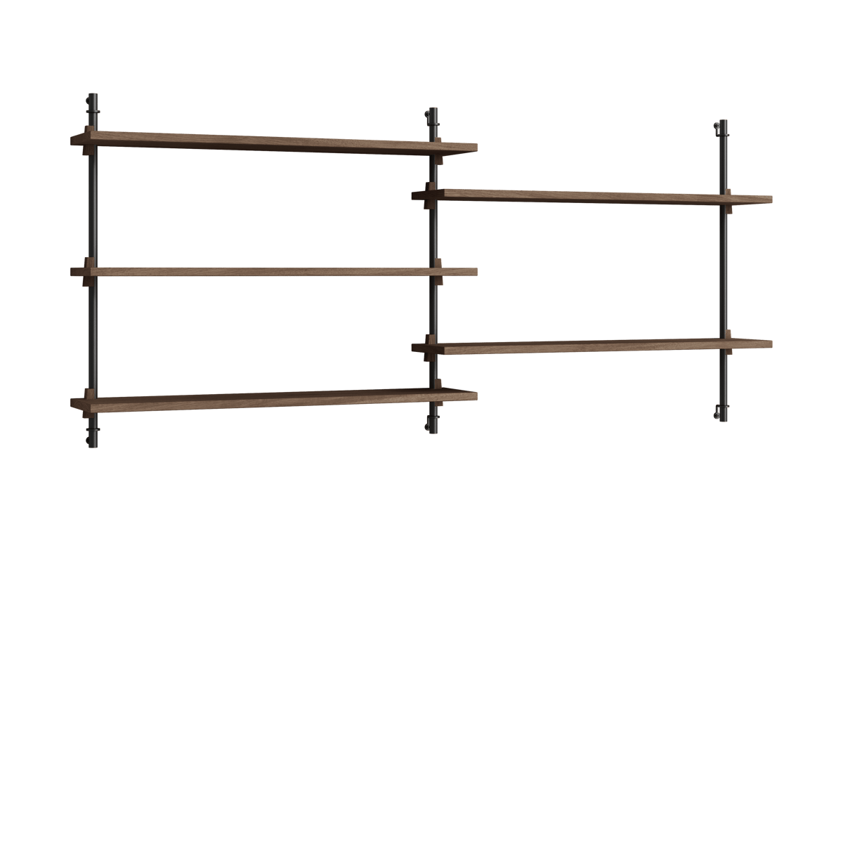 MOEBE Moebe wall shelving ws.65.2.B Røkt eik-svart