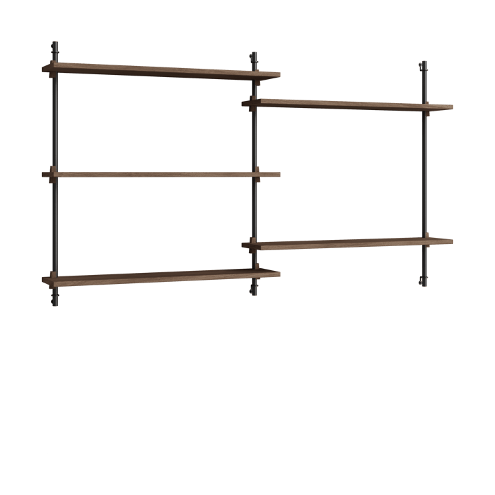 Moebe wall shelving ws.85.2.B - Røkt eik-svart - MOEBE