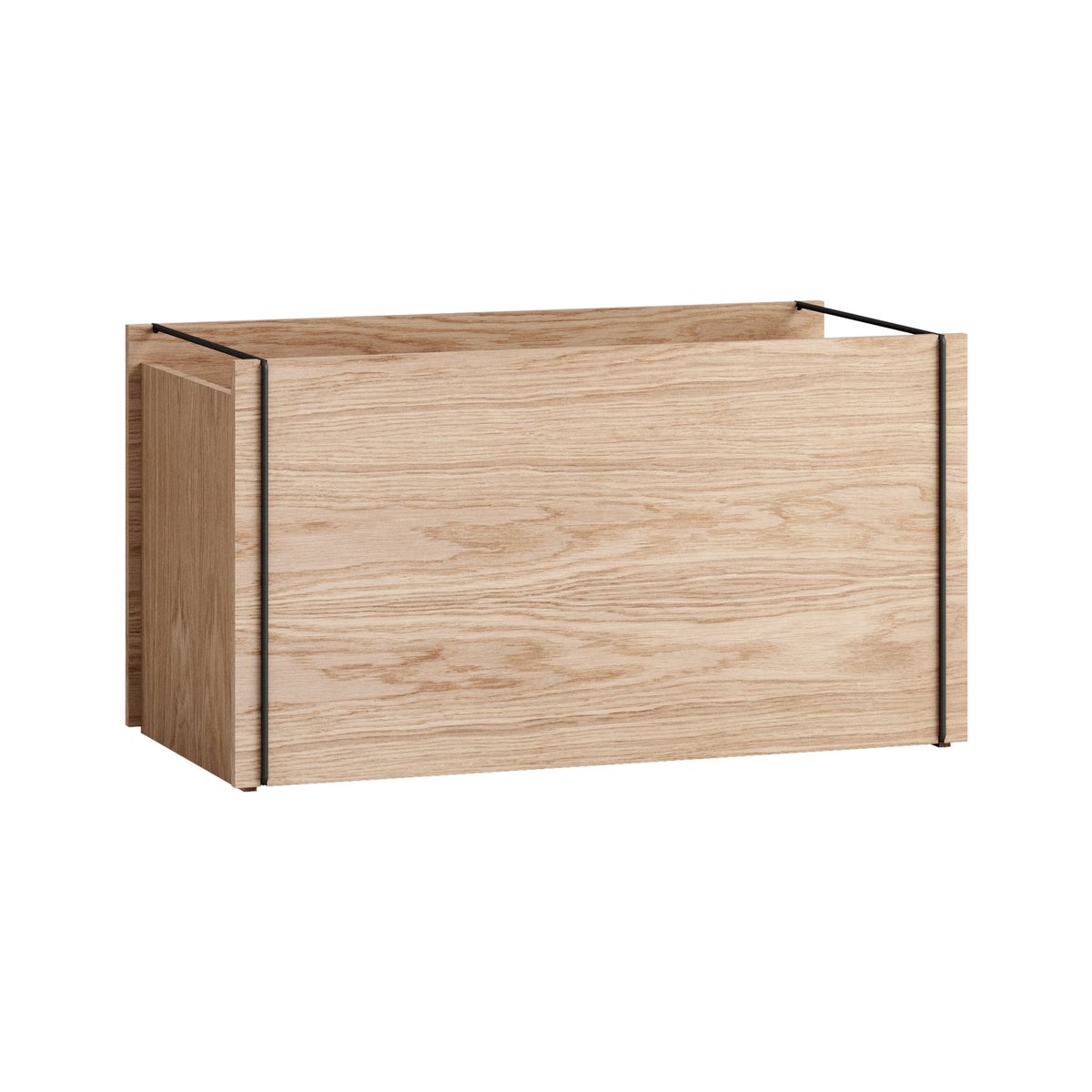 MOEBE Oppbevaringsboks eik 33 x 60 cm Wood, black | Skandinavisk Design | Bokser & Esker | Brun