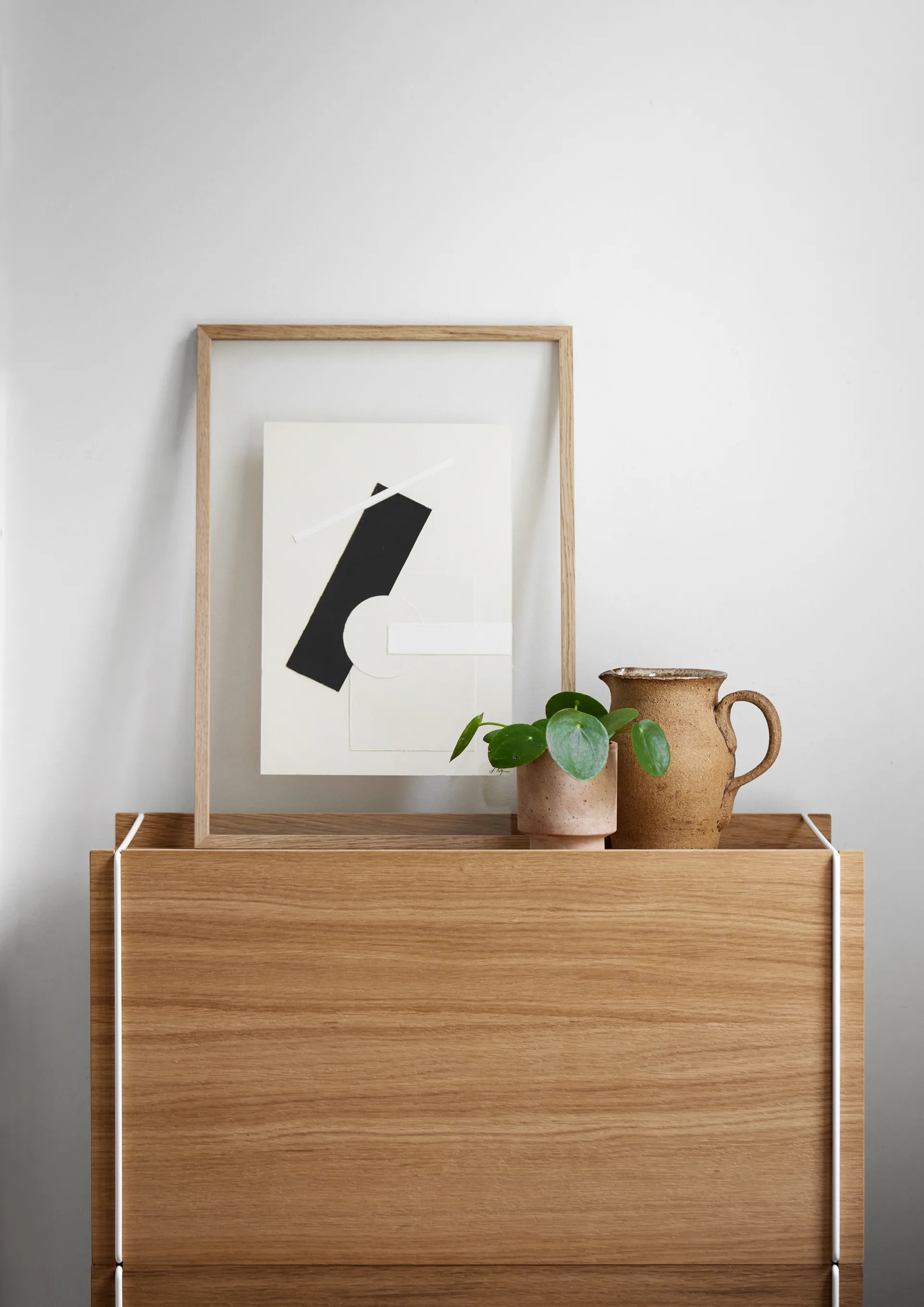 Oppbevaringsboks eik 33 x 60 cm, Wood, white MOEBE