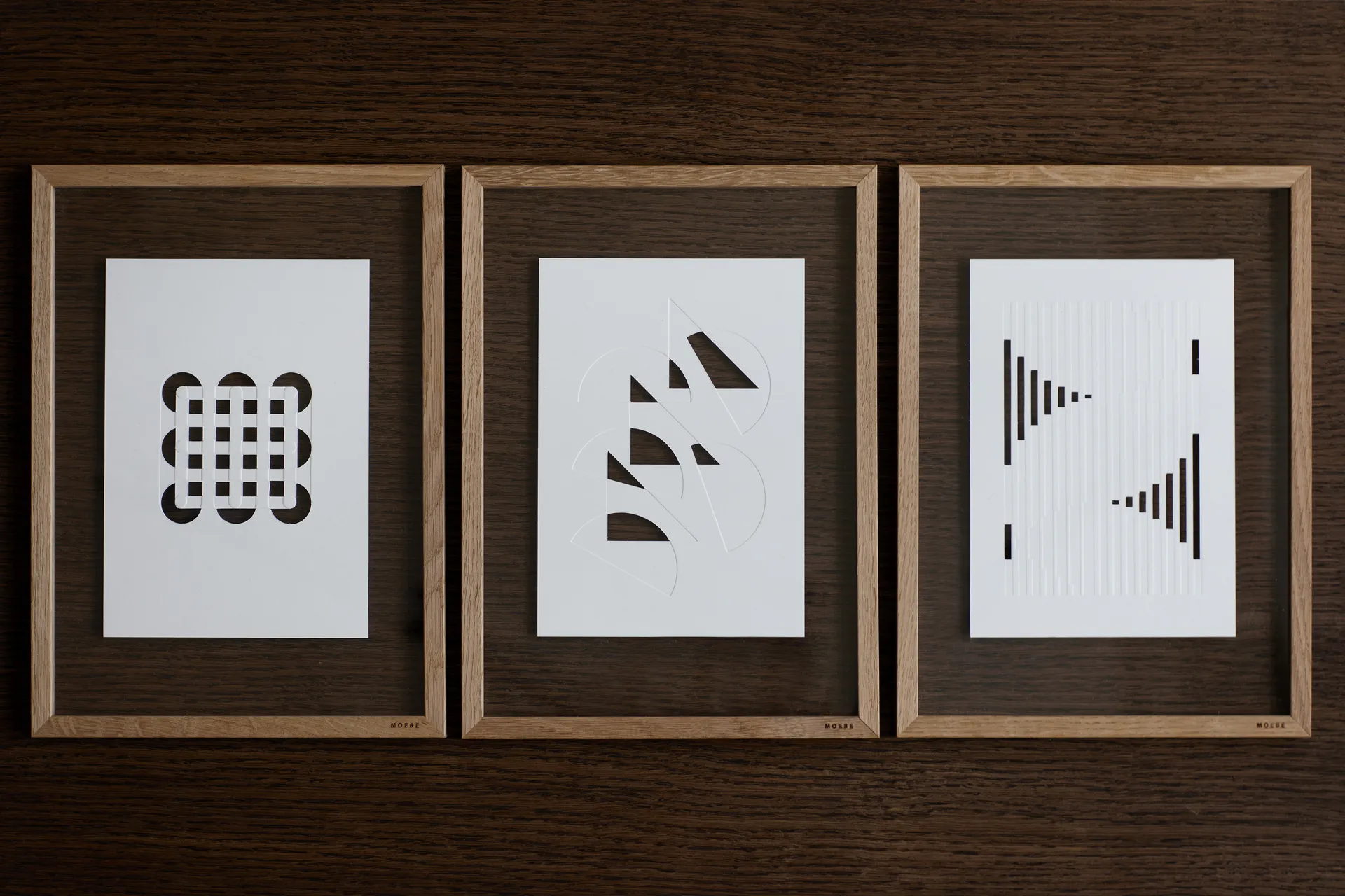 Relief kunstverk circles & squares 14,8 x 21 cm, Off White MOEBE