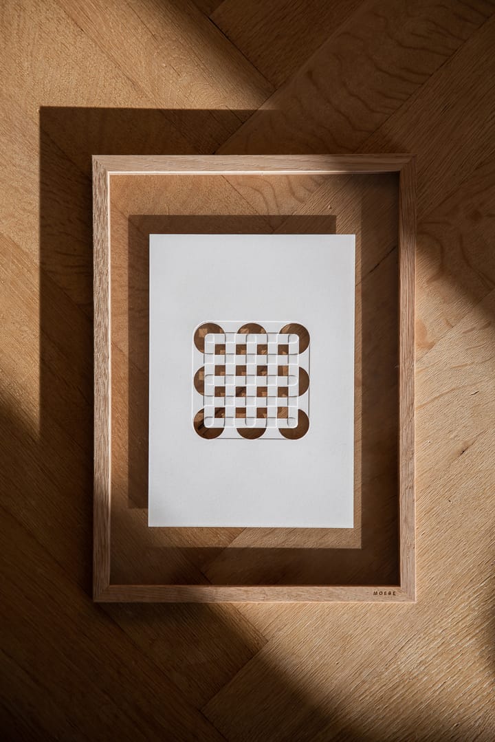 Relief kunstverk circles & squares 21 x 29,7 cm, Off White MOEBE