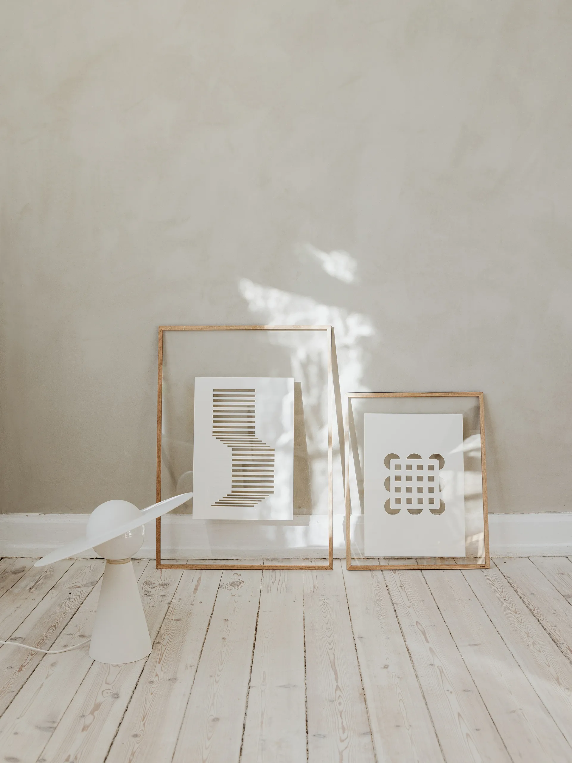 Relief kunstverk circles & squares 21 x 29,7 cm, Off White MOEBE