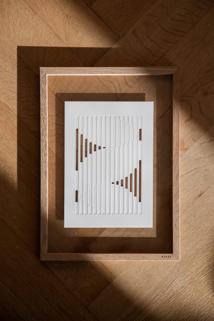 Relief kunstverk organic lines 14,8 x 21 cm, Off White MOEBE