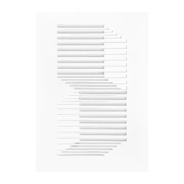 Relief kunstverk shifted lines 14,8 x 21 cm - Off White - MOEBE
