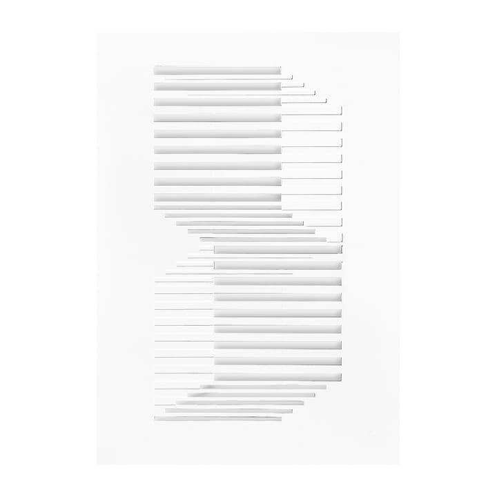 Relief kunstverk shifted lines 14,8 x 21 cm - Off White - MOEBE