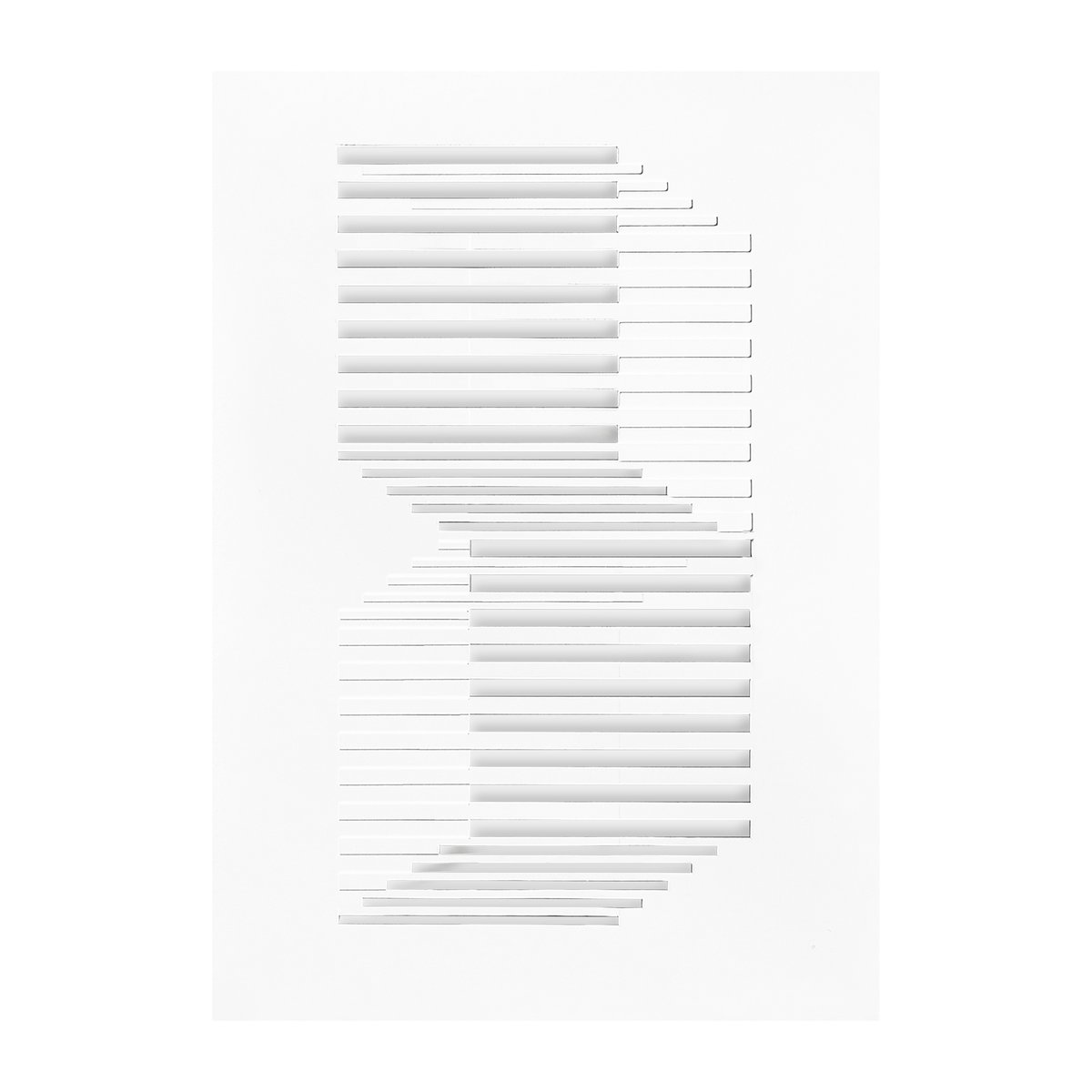MOEBE Relief kunstverk shifted lines 29,7 x 42 cm Off White