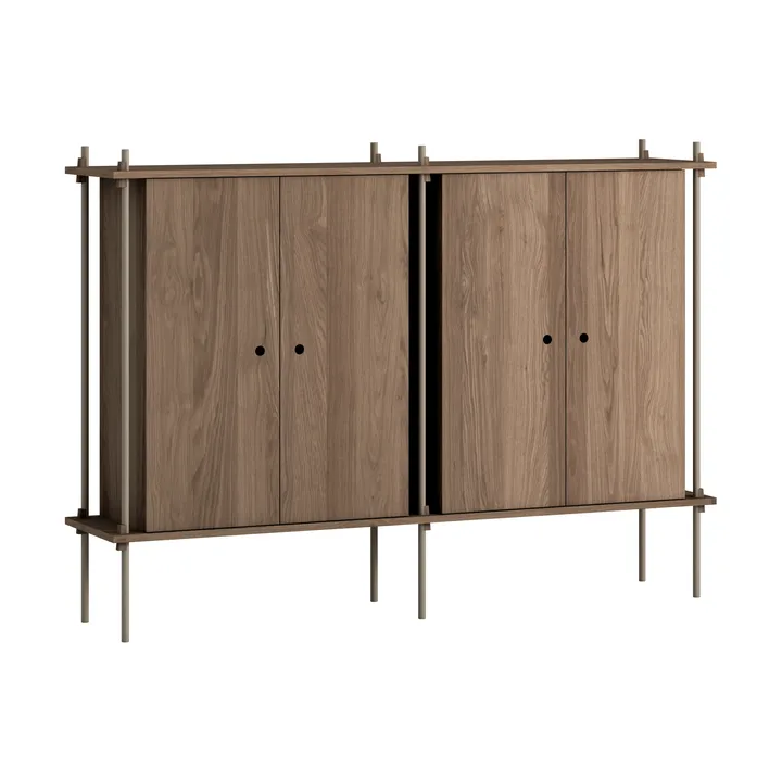 Shelving System Cabinet skap - Røknet eik-warm grey, 163x115x35 cm, S.115.2.E - MOEBE