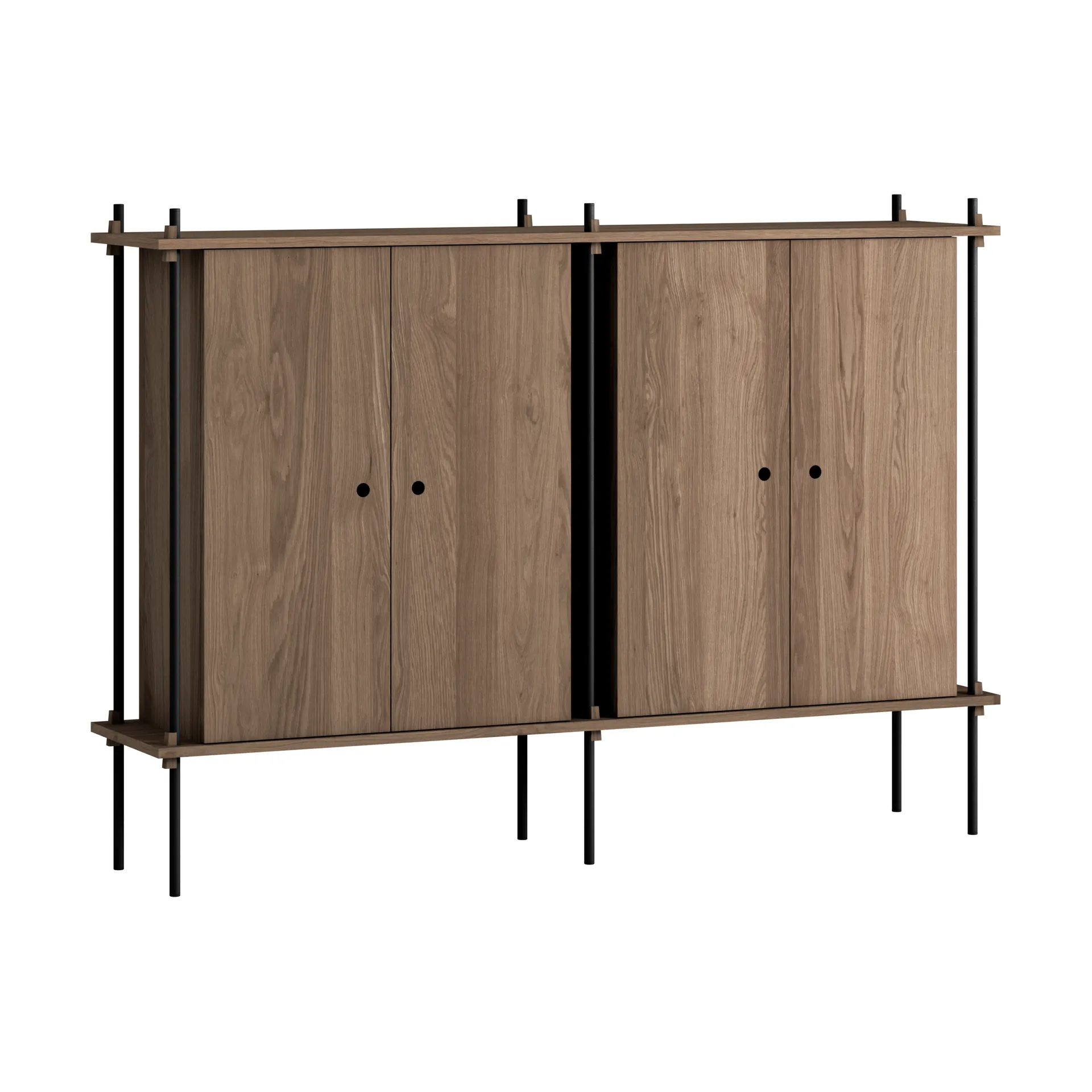 Shelving System Cabinet skap, Røkt eik-black, 163x115x35 cm, S.115.2.E MOEBE