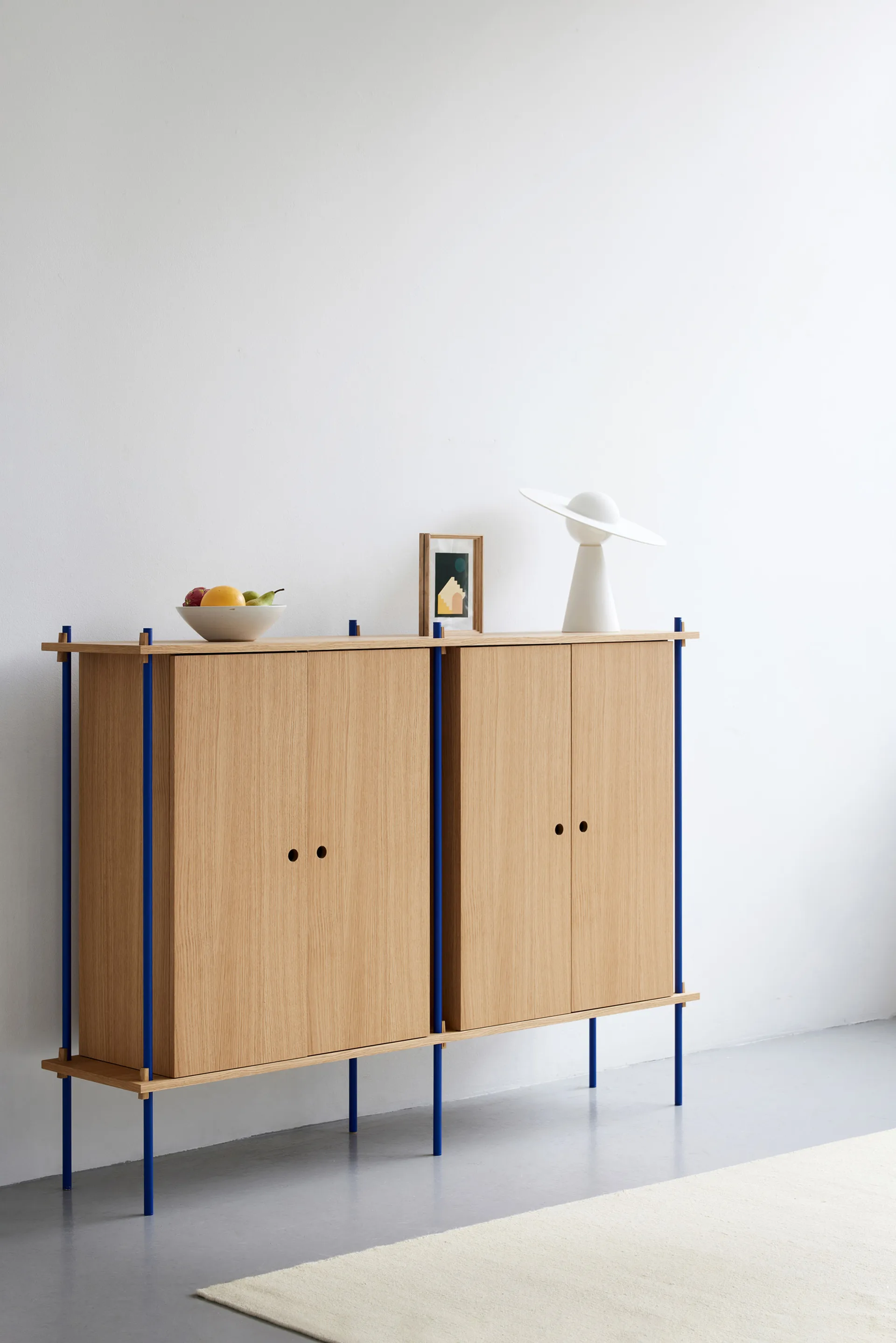 Shelving System Cabinet skap, Røkt eik-white, 163x115x35 cm S.115.2.E MOEBE