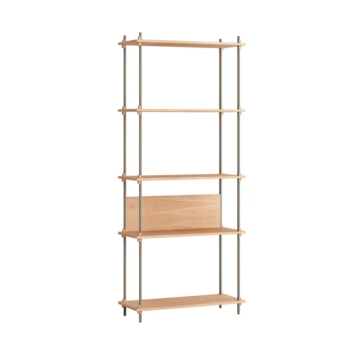 Shelving System classic hylle - Eik-warm grey, 86x200x35 cm, S.200.1.A - MOEBE