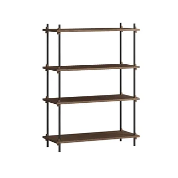 Shelving System classic hylle - Røkt eik-black, 86x115x35 cm, S.115.1.A - MOEBE