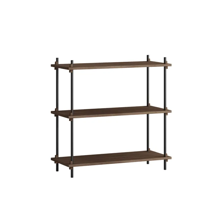 Shelving System classic hylle - Røkt eik-black, 86x85x35 cm, S.85.1.A - MOEBE