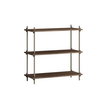Shelving System classic hylle - Røkt eik-warm grey, 86x85x35 cm, S.85.1.A - MOEBE