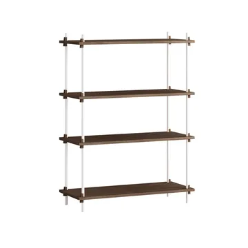 Shelving System classic hylle - Røkt eik-white, 86x115x35 cm, S.115.1.A - MOEBE