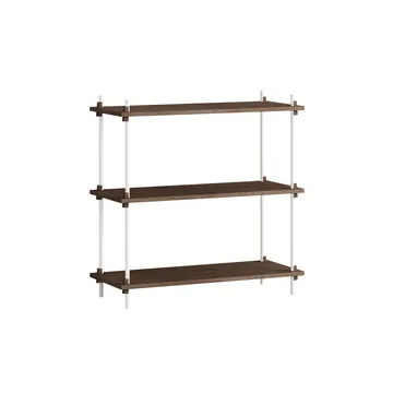 Shelving System classic hylle - Røkt eik-white, 86x85x35 cm, S.85.1.A - MOEBE