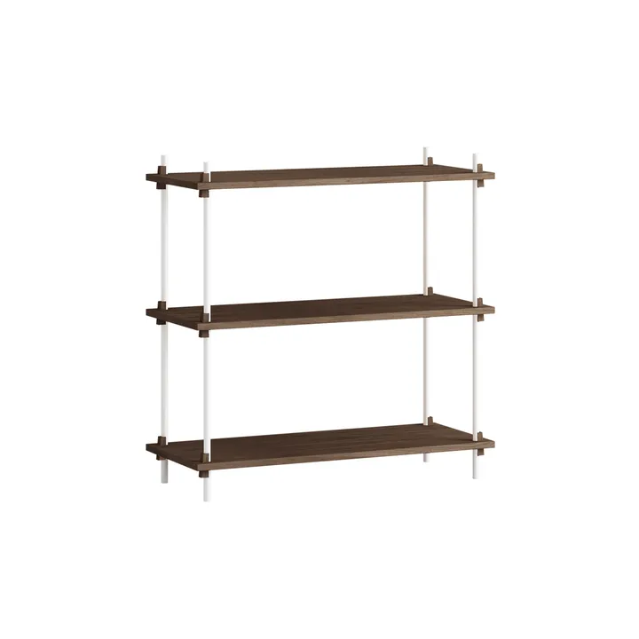 Shelving System classic hylle - Røkt eik-white, 86x85x35 cm, S.85.1.A - MOEBE
