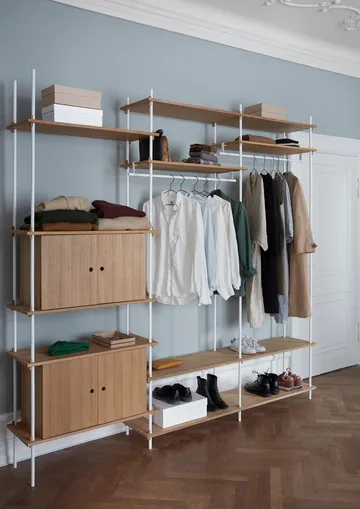 Shelving System hylle med skap - Black, 163x85x35 cm, S.85.2.C - MOEBE