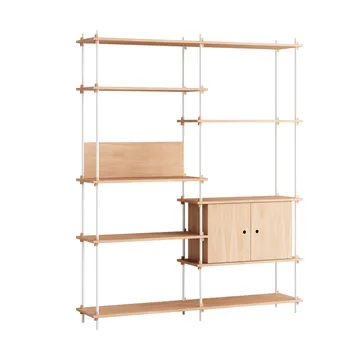 Shelving System hylle med skap - Eik-white, 163x200x35 cm, S.200.2.C - MOEBE