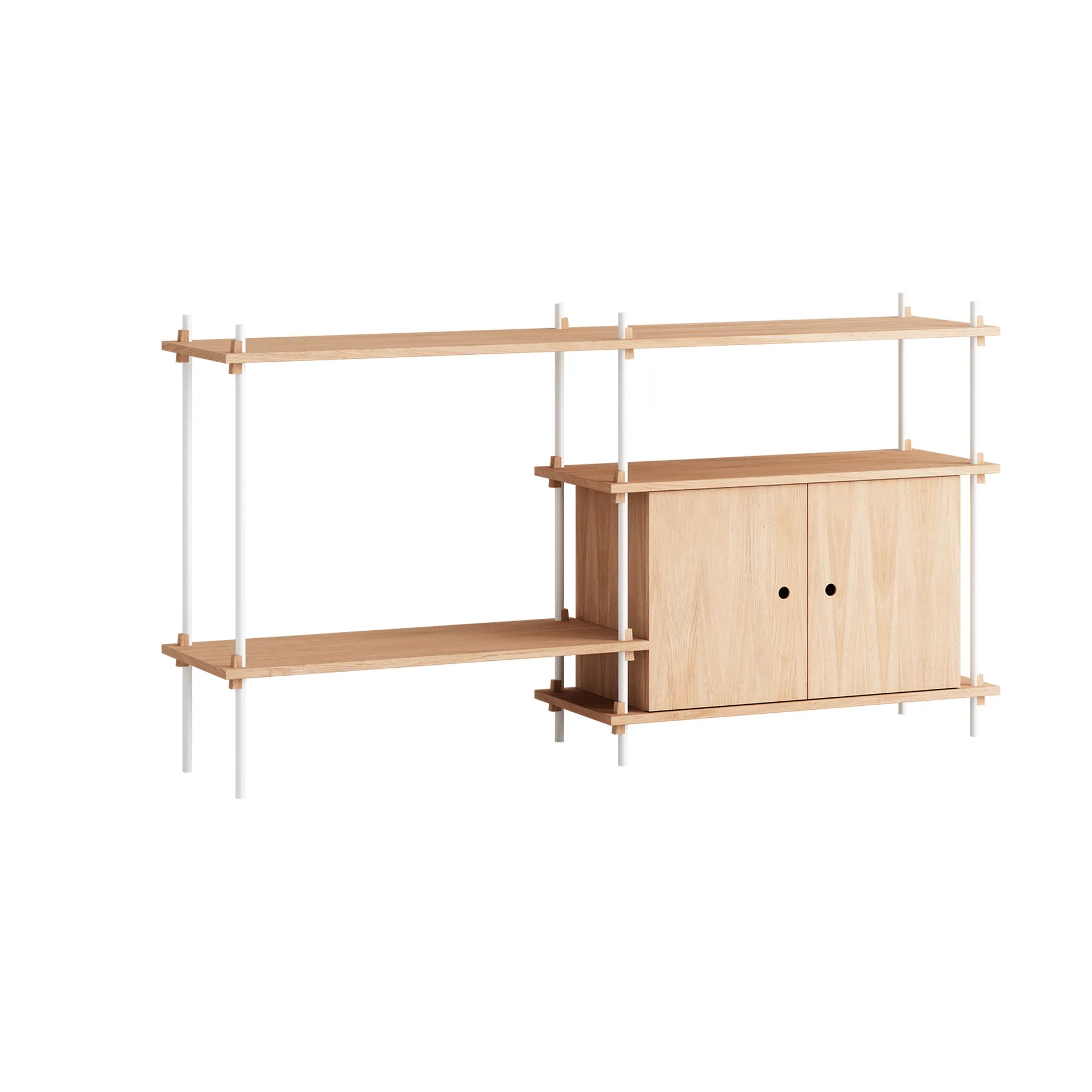 Shelving System hylle med skap, Eik-white, 163x85x35 cm, S.85.2.C MOEBE