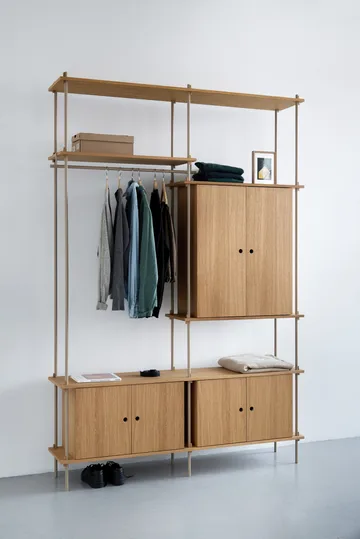 Shelving System hylle med skap - Røkt eik-warm grey, 163x85x35 cm, S.85.2.C - MOEBE