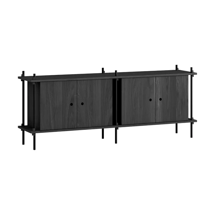 Shelving System sideboard - Black, 163x65x35 cm, S.65.2.D - MOEBE