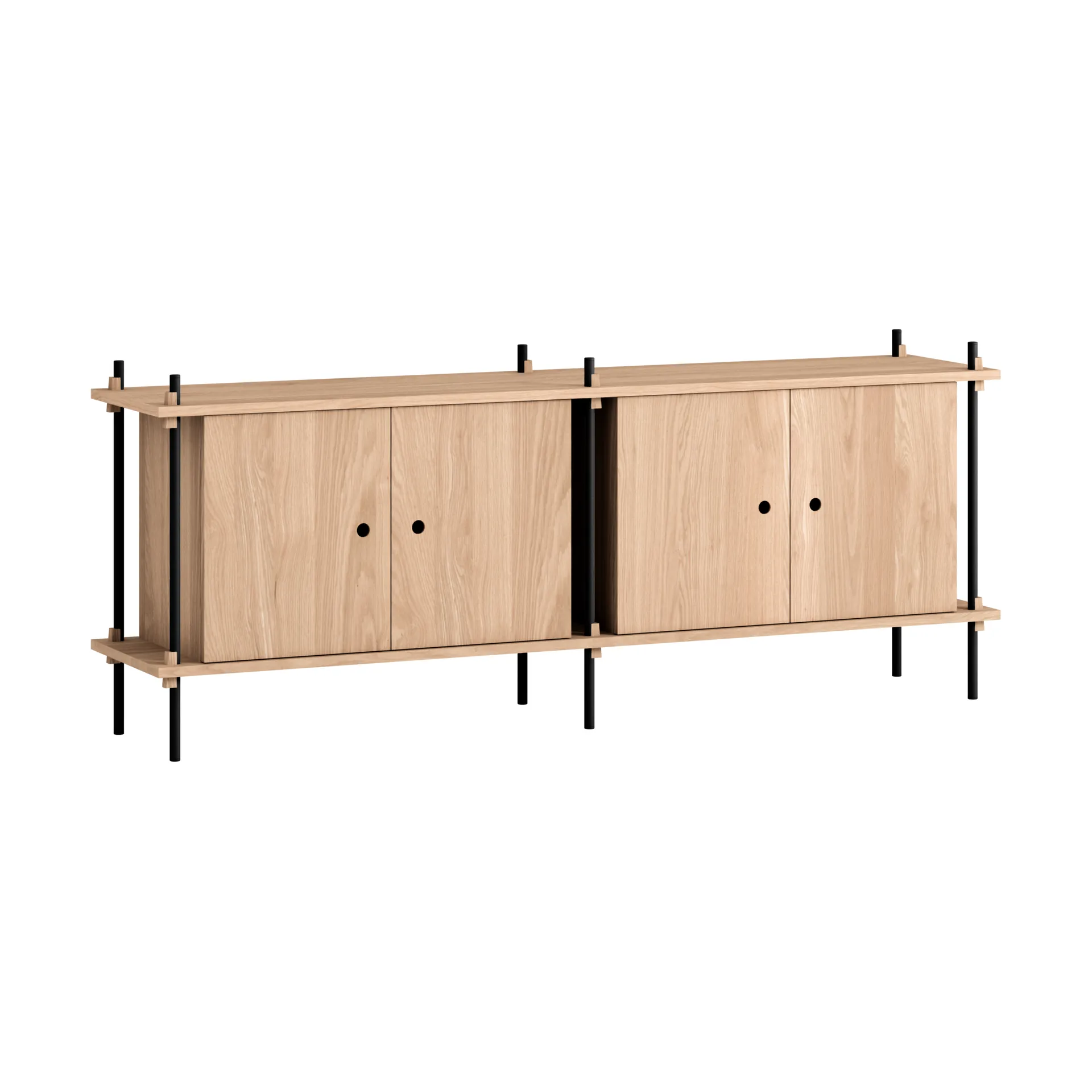 Shelving System sideboard, Eik-black, 163x65x35 cm, S.65.2.D MOEBE