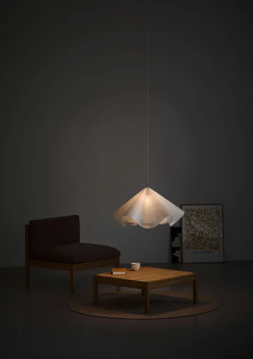 Sinuate pendel - White-brass, stor Ø75x40 cm - MOEBE